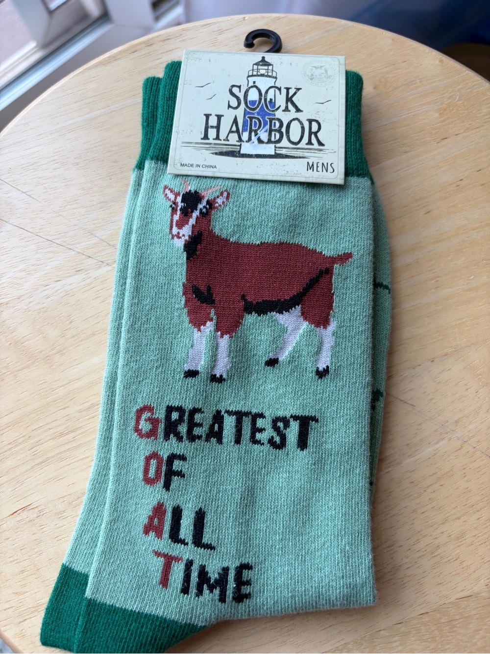 NWT Sock Harbor GOAT Greatest of All Time Novelty Crew Socks Unisex Y9